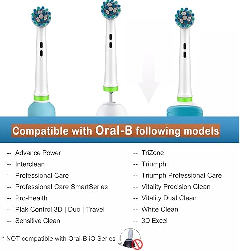 Miniatura 8 de Cabezales de cepillo de dientes para cabezales de repuesto Oral B Braun, cabezales de cepillo eléctrico profesional, cabezales de cepillo de