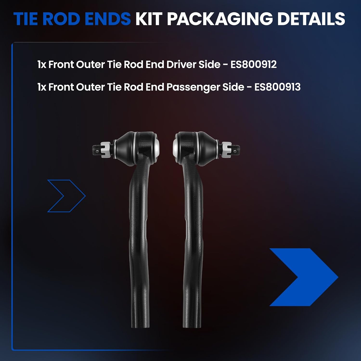 2-PC Outer tie rod ES800912 ES800913 Compatible with HONDA CIVIC 2012-2015,Compatible with ACURA ILX 2013-2019