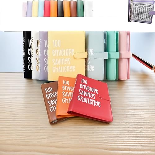 Miniatura 4 de Carpeta de desafíos de 100 sobres, forma fácil y divertida de ahorrar $5,050, nueva carpeta de desafíos de ahorro, libro de ahorros con sobres de