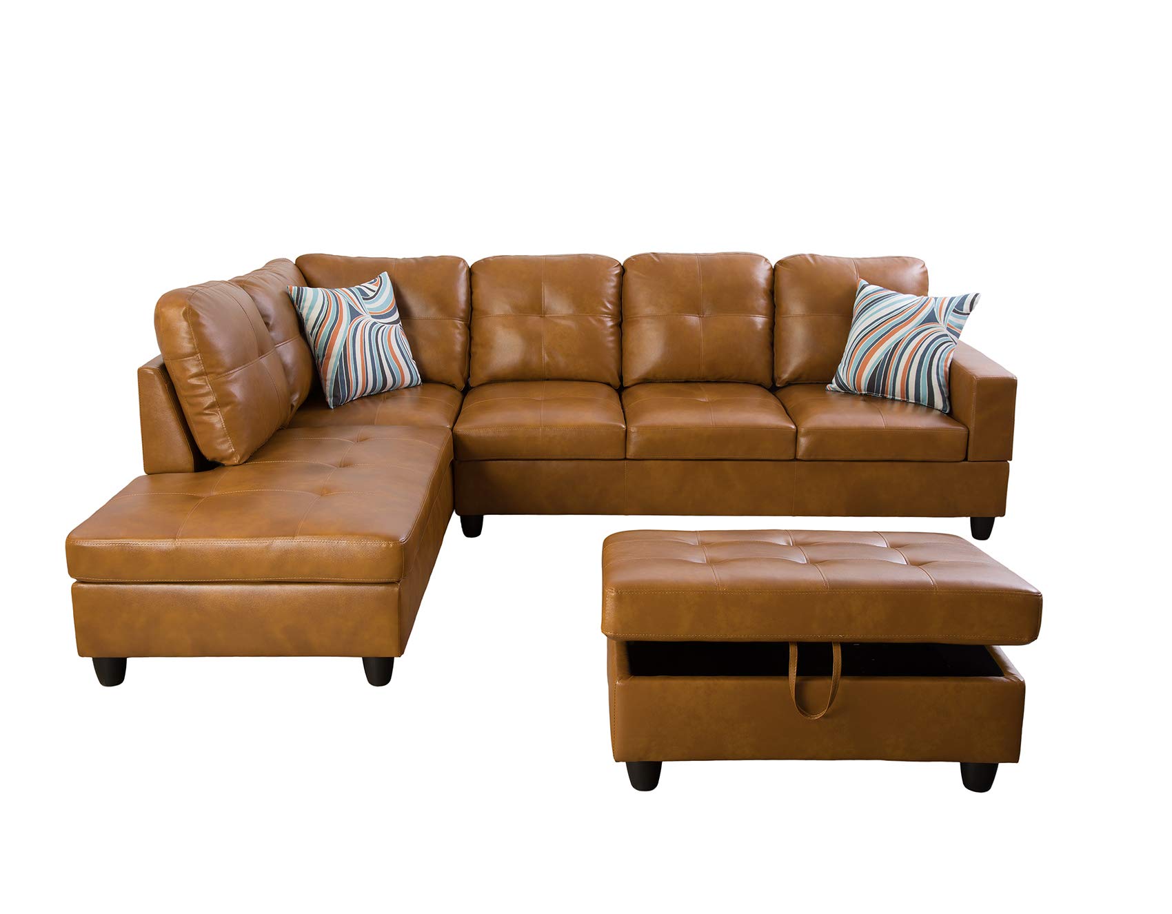 Ainehome Furniture Sectional Sofa Set, Living Room Sofa Set, Leather L