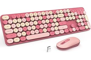 Cute Pink Keyboard and Mouse Wireless Set