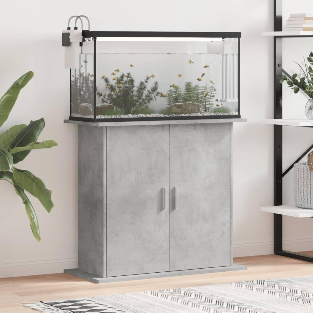 Stojak do akwarium, betonowy, szary, 81 x 36 x 73 cm, drewno inżynieryjne, solidne podparcie w klasycznym i niezbędnym stylu, aby mieć kompletny zestaw akcesoriów do akwarium