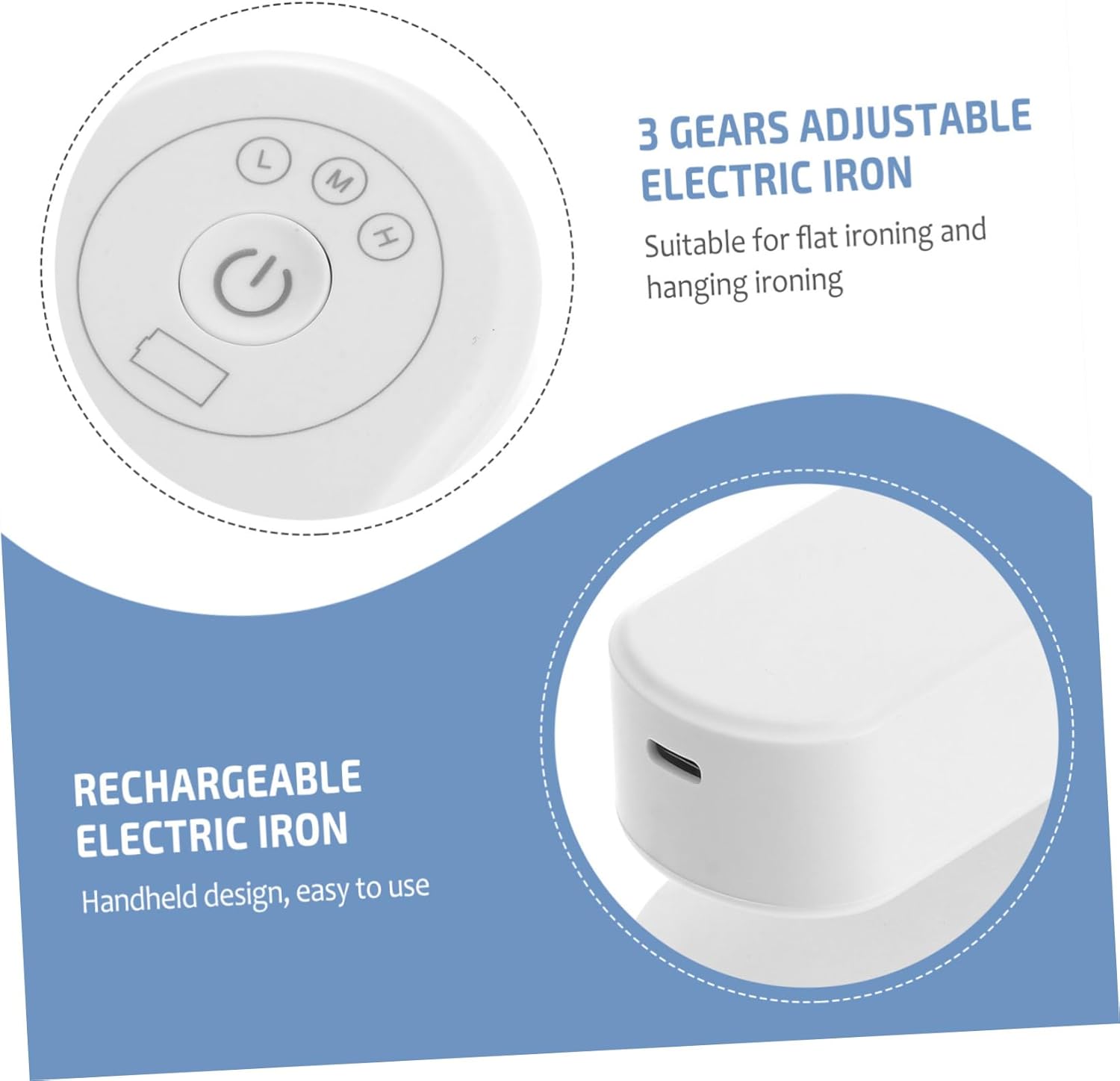 Mini Electric Iron Handheld Portable Travel Clothes Iron Compact Lightweight Dry Wet Steam Suitable for Home Travel