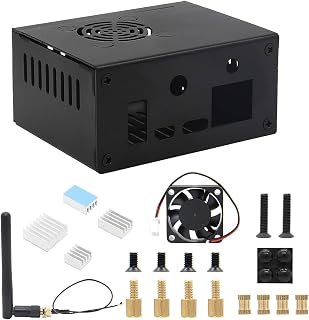 For Orange Zero2 Case With Cooling Fan 3010 Aluminum Heatsink N500 Power Adapter 5V Antenna Development Board N500 Metal Case Orange Zero2 Development Board Accessories