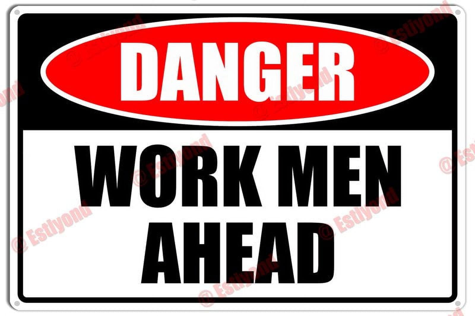 peiyeety Work Men Ahead Caution Warning Notice Aluminum Metal Sign 8"X12"
