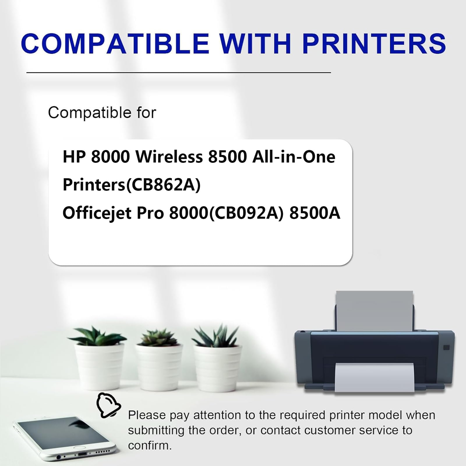 940XL Cartuchos de Tinta Compatibles per HP 8000 Wireless 8500 all-in-One (CB862A) Officejet PRO 8000(CB092A) 8500A Impresoras, Transparente y Duradero,3*Black
