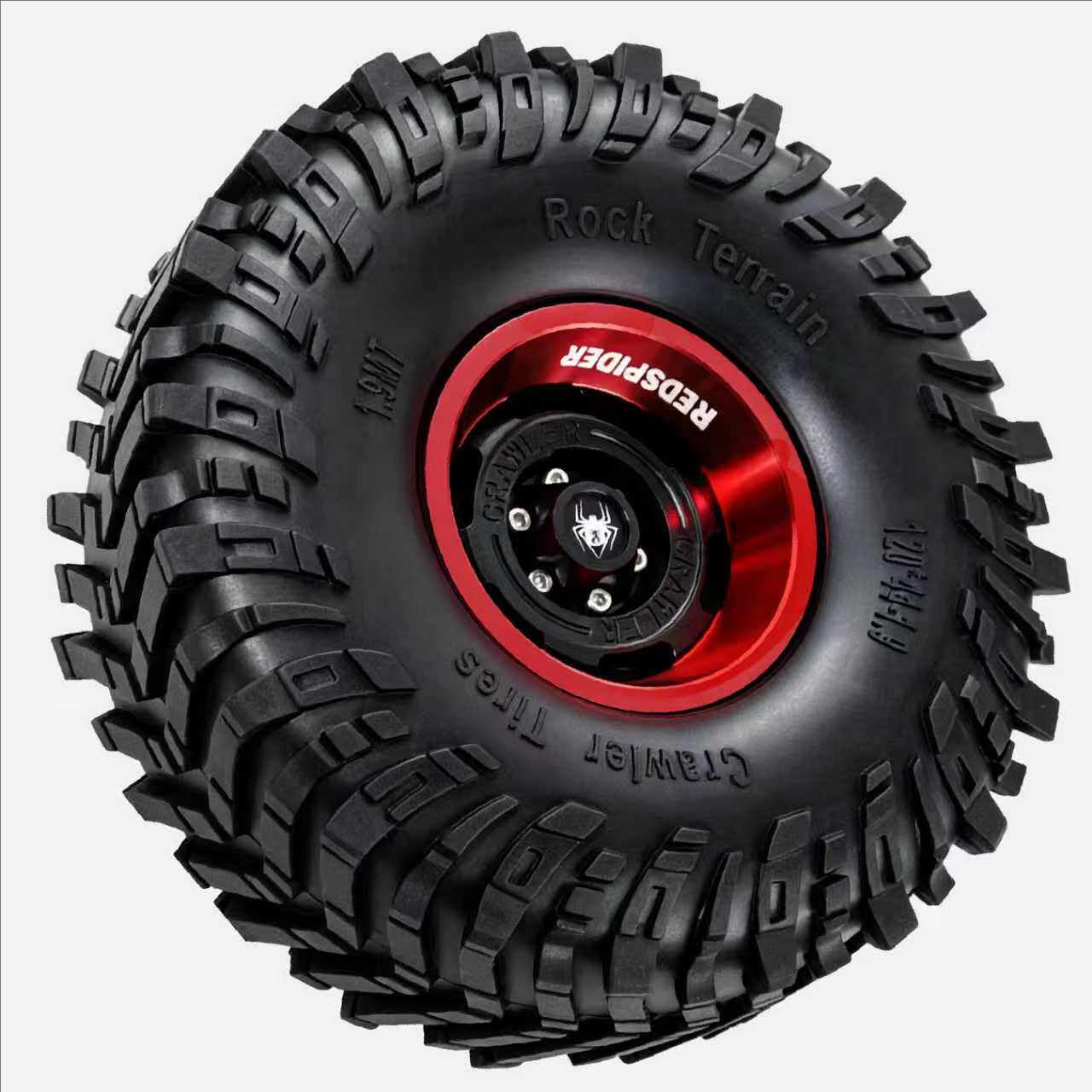 4 szt. 1,9 cala felgi ze stopu aluminium opony koła 120 x 44 mm adapter sześciokątny 12 mm RC części zamienne do 1/10 SCX10 III CJ7 Jeep WLtoys 104026 Bronco Crawler RC Car