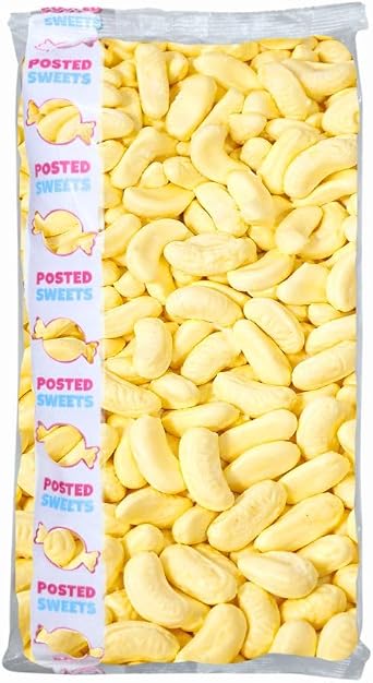 Foam Banana Bulk Bag 1000g, 1 kg Retro Sweets Pick & Mix for Parties, Gifts and Sharing