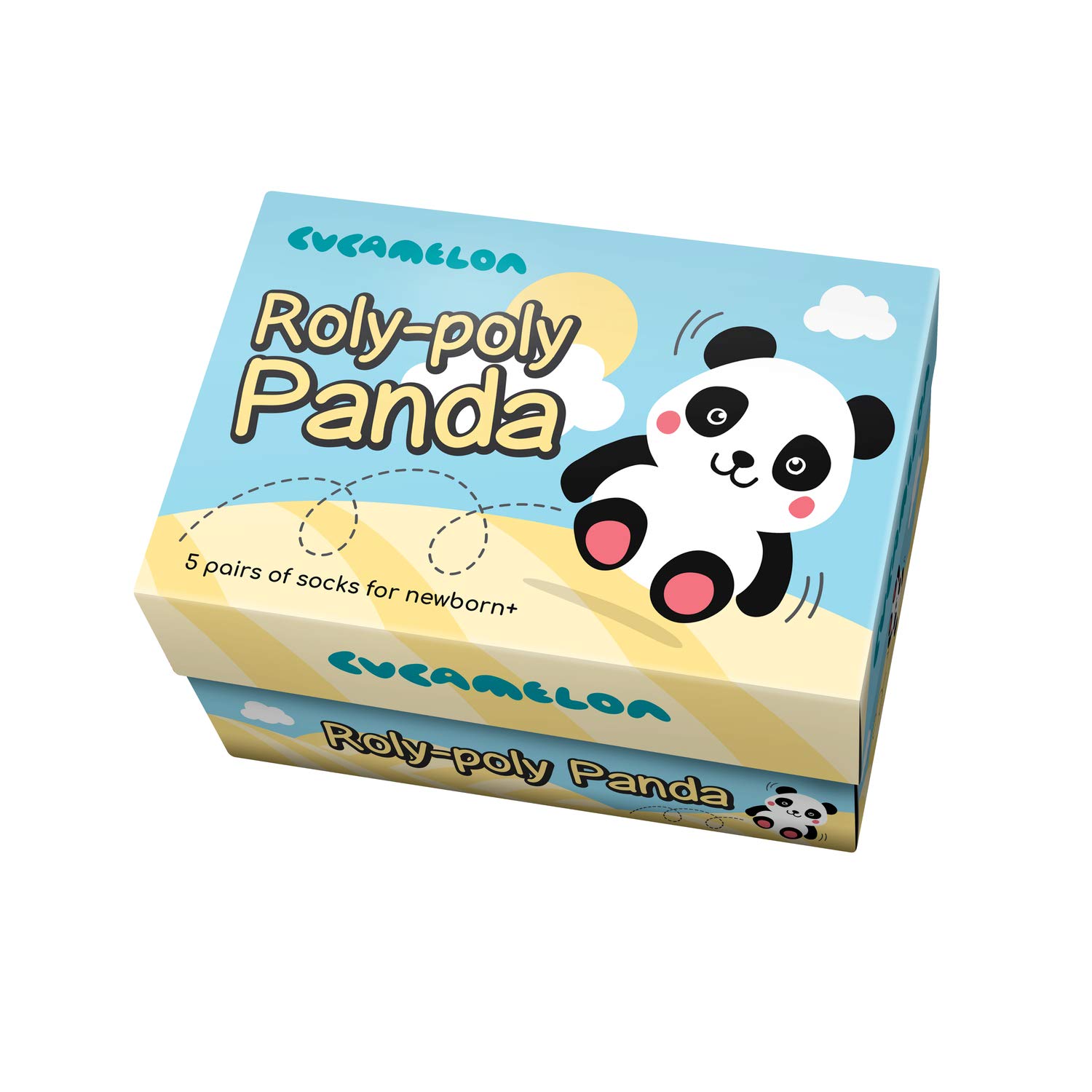 Roly-Poly Panda 5 pares de calcetines recién nacidos + caja de regalo