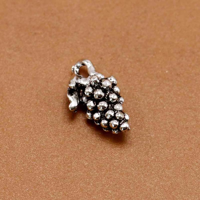 NUOBESTY 50Pcs Alloy Grape Pendant Charms Silver Necklace Charms for Jewelry Making, Necklace Bracelet Keychain, DIY Craft Accessories - Image 2