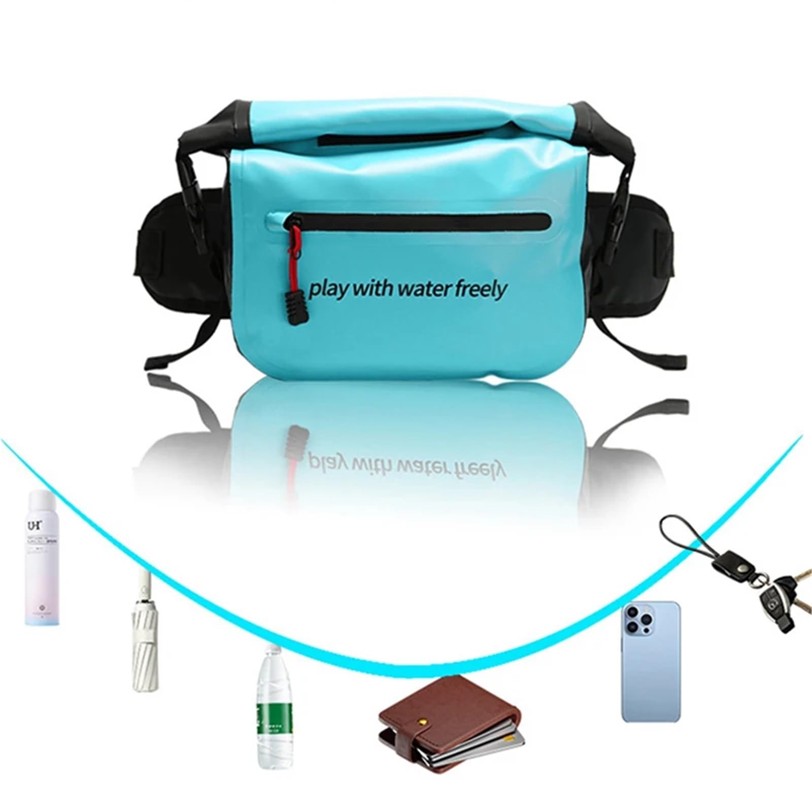 Sacca Impermeabile Borsa a tracolla impermeabile, borsa for l'acqua, portatile, zaino asciutto, for nuoto all'aperto, rafting, kayak, trekking sul fiume(Pink)
