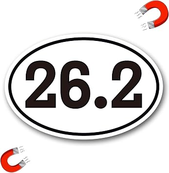 26.2 Marathon Car Magnet - Black Running Decal Sticker for Vehicles, Laptops, Windows - Fun Race Day Accessory for Runners & Athletes