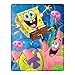 Nickelodeon Spongebob Squarepants Silky Soft Throw Blanket., Blue, Yellow, Pink, Green, White