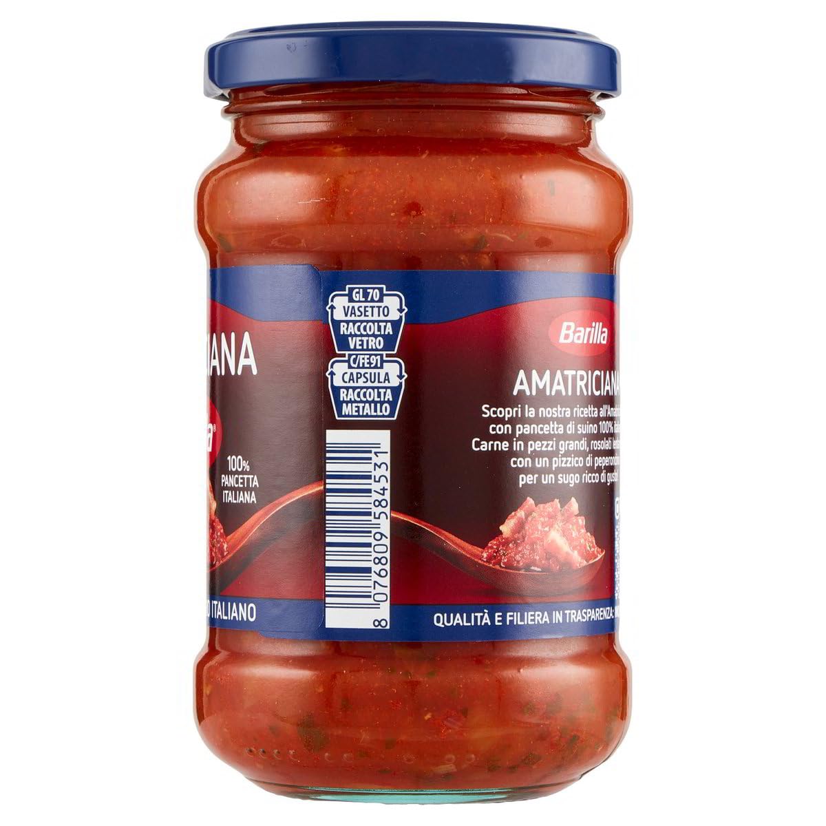 Barilla Sugo all'Amatriciana Salsa Fertige Tomatensauce 12x300g Italian Gourmet Polpa 400g