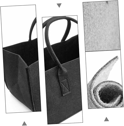 Miniatura 4 de Alipis Bolsa de leña de fieltro, bolsa de lona grande de almacenamiento, bolsa de mano grande para leña, bolsa de mano para leña, bolsas de lona