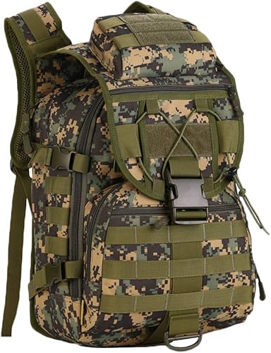 Vista 14 de UNISTRENGH 40L táctico militar Molle mochila agua y abrasión resistente al aire libre caza trekking bolsa, Negro -, Mochilas Daypack
