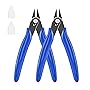 LBOKLING 5 Inch Micro Flush Cutter, 2 Pack Small Wire Cutters Spring Loaded Cutting Pliers, Wire Cutters for Jewelry Making, Soft Copper Wire, Floral, Electronics, Model Craft, Heating Wire, 3D Print