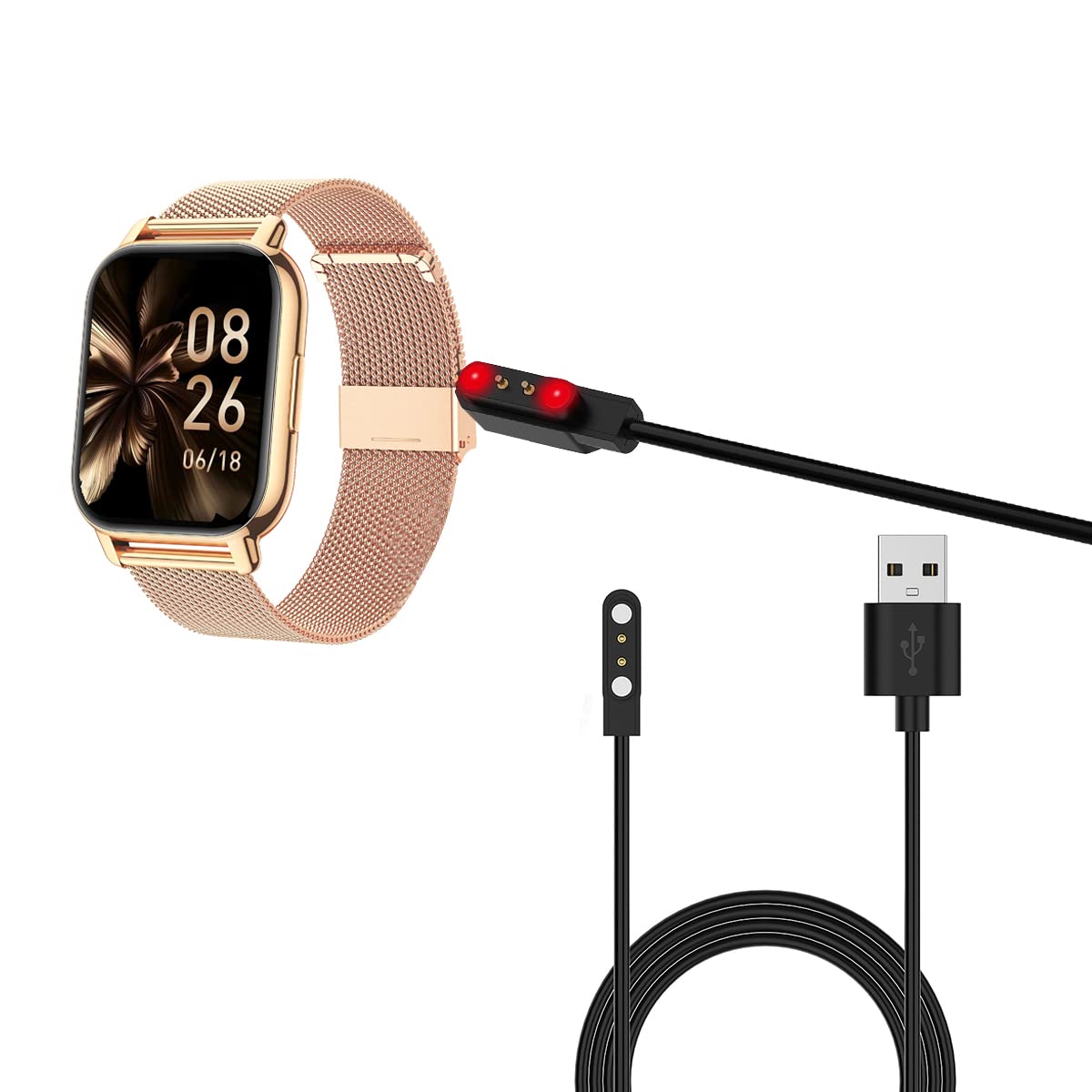 yiqungo Compatible with Popglory P66 Smartwatch Charger, USB