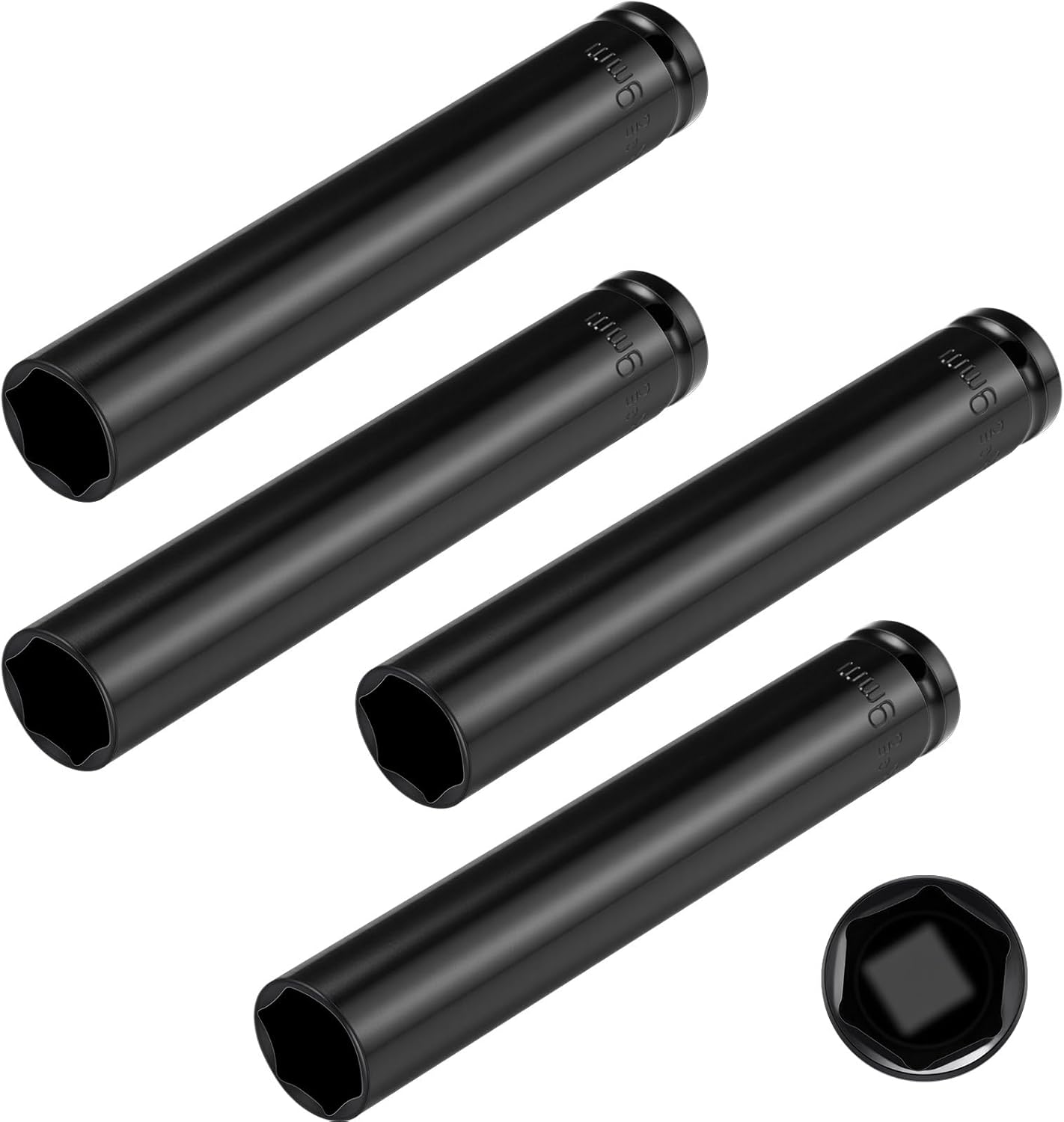 4 Pcs 6 Spline 3/4" Socket Truck Cage Bolt Truck Tools Extra Deep 3/4" Socket 1/2" Drive