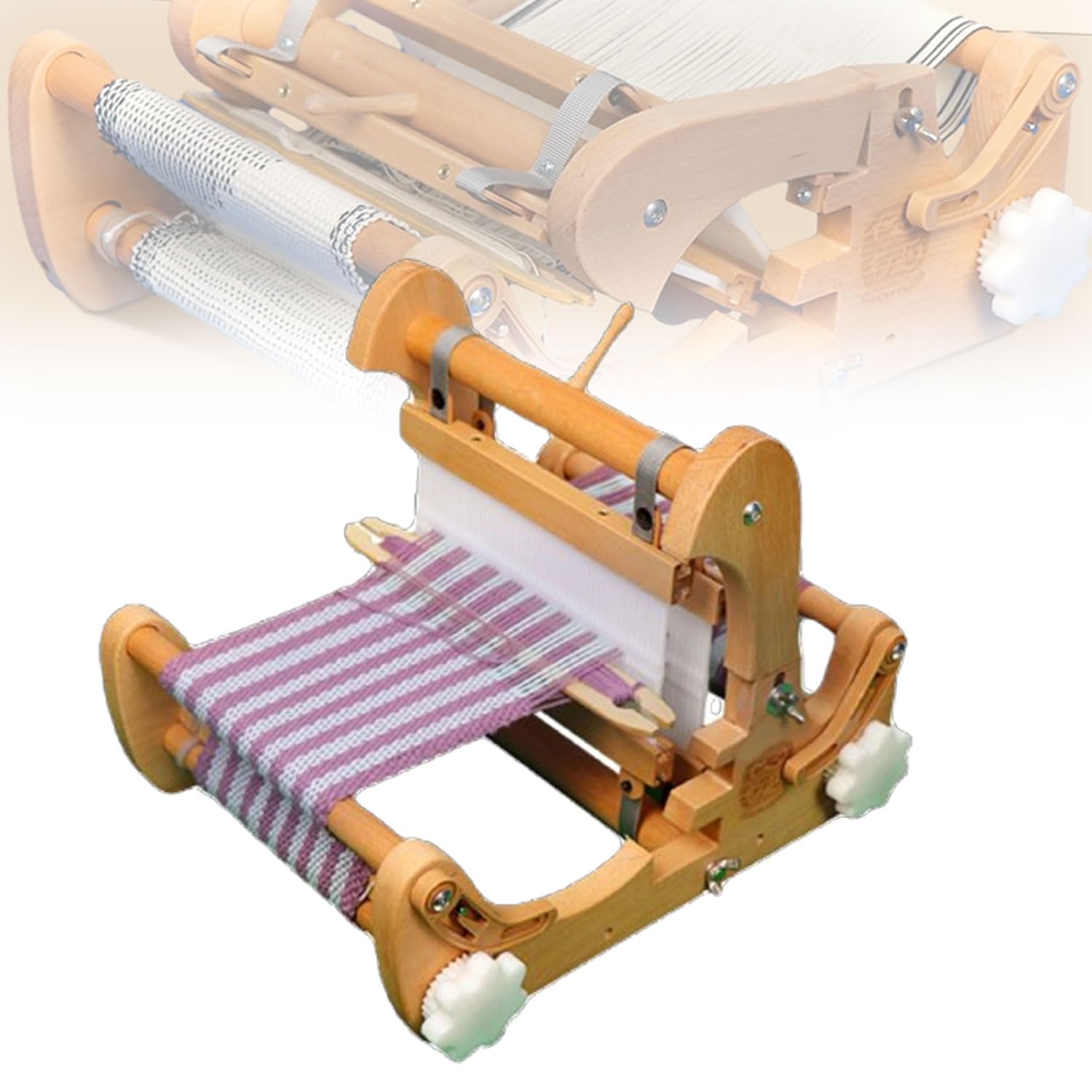 Telar De Sobremesa Plegable Portátil, Máquina De Tejer a Mano, Ancho De Tejido 200 Mm, con 4 Tipos De Lisos Rígidos, Juego De Telar para Bufandas, Manteles Pequeños, Tapetes De Té