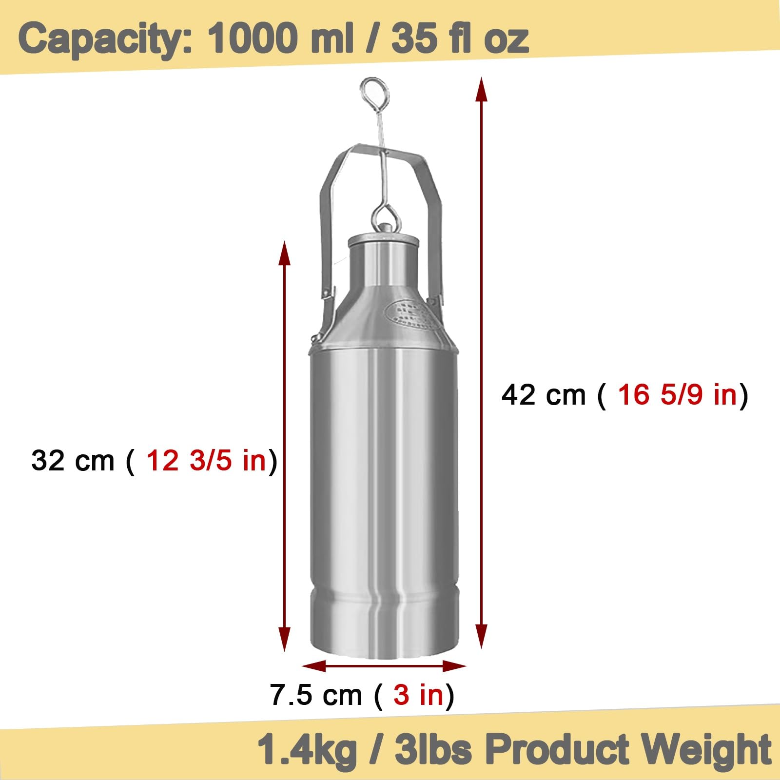 HDYZJQ 300 500 1000 Ml Liquid Sampler/Oil Sampling Container, Stainless Steel Oil Sampling Device/Core Sampler for Fuel Oil/Gear Oil/Diesel Oil/Motor Oil(Sampler- 1000ml)