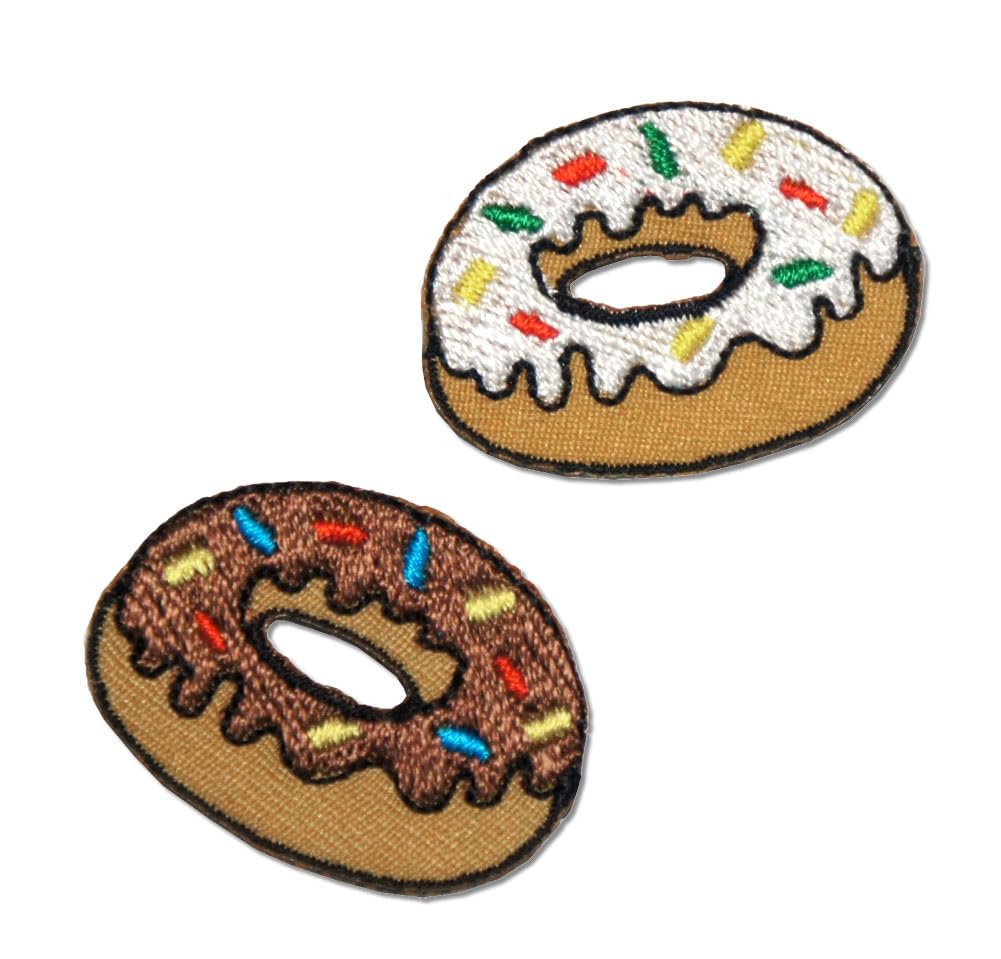 Amazon.co.jp: 小さい 刺繍アイロンワッペン【ドーナツ】2個セット