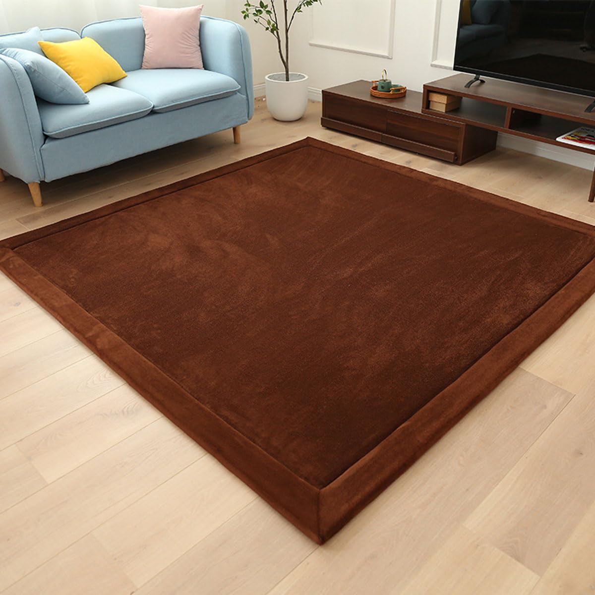 Single tree forest 2.5cm Thick Kids Carpet, Large Area Rug-Brown-130 * 160cm — image 1