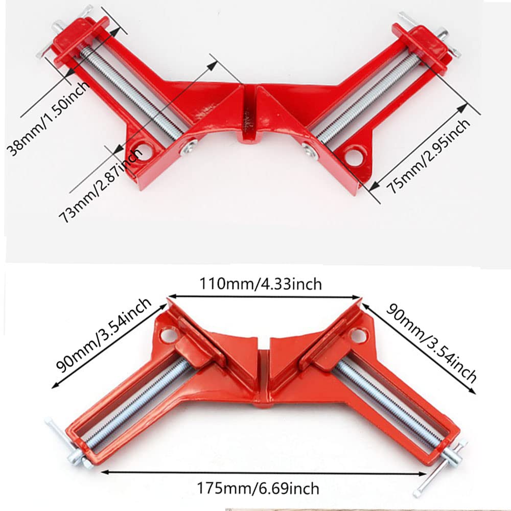 4Pcs Corner Clamps for Woodworking, 90 Degree Right Angle Corner Clamp Set, Picture Photo Frame Glass Fish Tank DIY Hand Tools