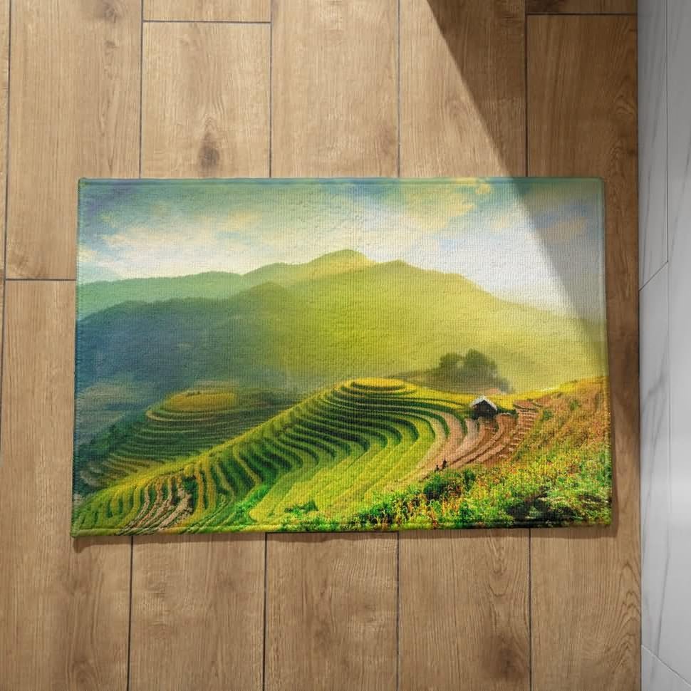 Felpudo para zapatos fuera que evita resbalones con diseño de paisaje natural de 50x80 cm
