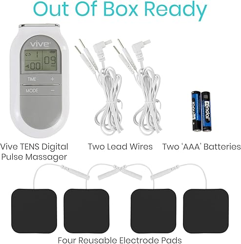 Miniatura 6 de Vive Stim Machine - Estimulador muscular portátil  Unidad digital TENS Dispositivo de almohadilla de electrodos  Masajeador de electroterapia para