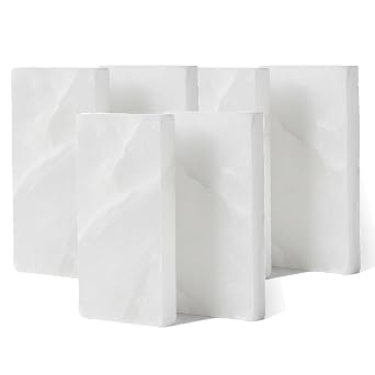 Himalayan Salt Tiles, White, 8 x 4 x 1 inches, Set of 10,