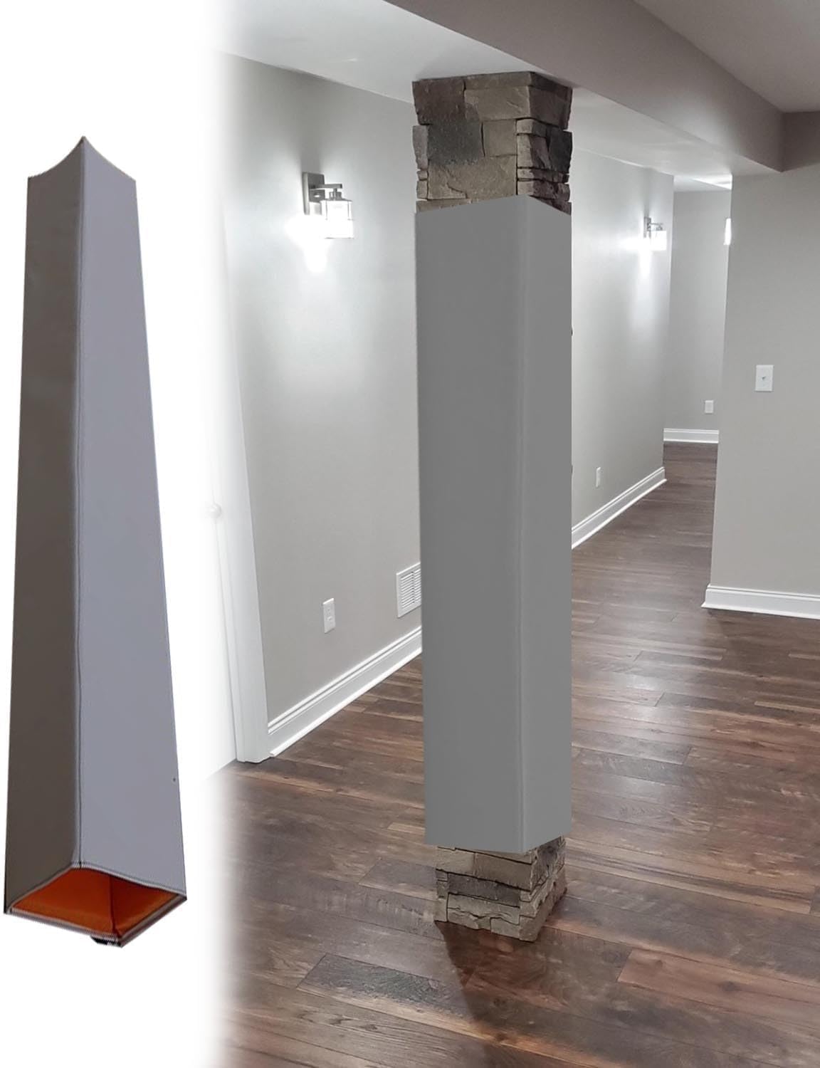 Wrap Around Basketball Pole Pad Indoor Basement Pole Wrap Replacement, Square Post Cushion Protector, Outdoor Football Gym School