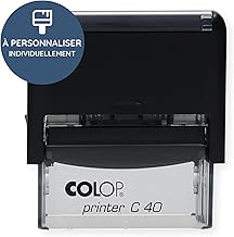 stempel-fabrik - Colop Printer C40 Custom Stamp to Personalise with Your Desired Text - Self-Inking Stamp for Use as Name, Address, Business Stamp (59 x 23 mm | 6 Lines | Black)