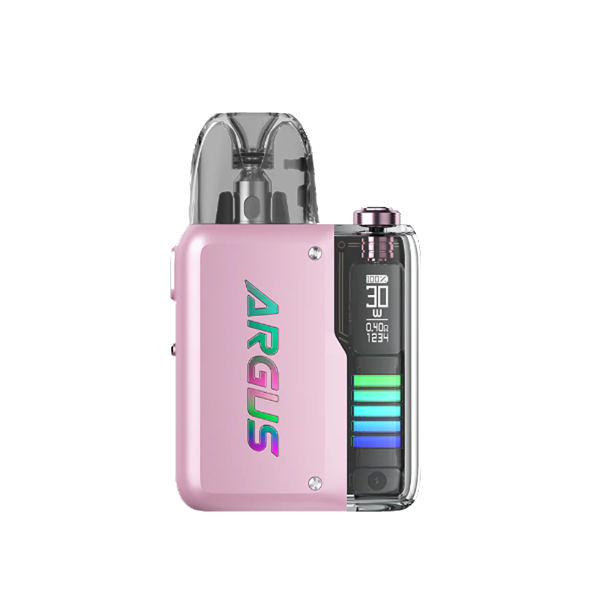 VOOPOO Argus P2 Pod Kit 30 W + 2 ml Top-Fill ARGUS Pod Top Fill Kartusche 0,4/0,7 Ohm Elektronischer Cigarrillo Original-Verdampfer, 1100 mAh eingebauter Akku – Kein Nikotin (Crystal Pink)