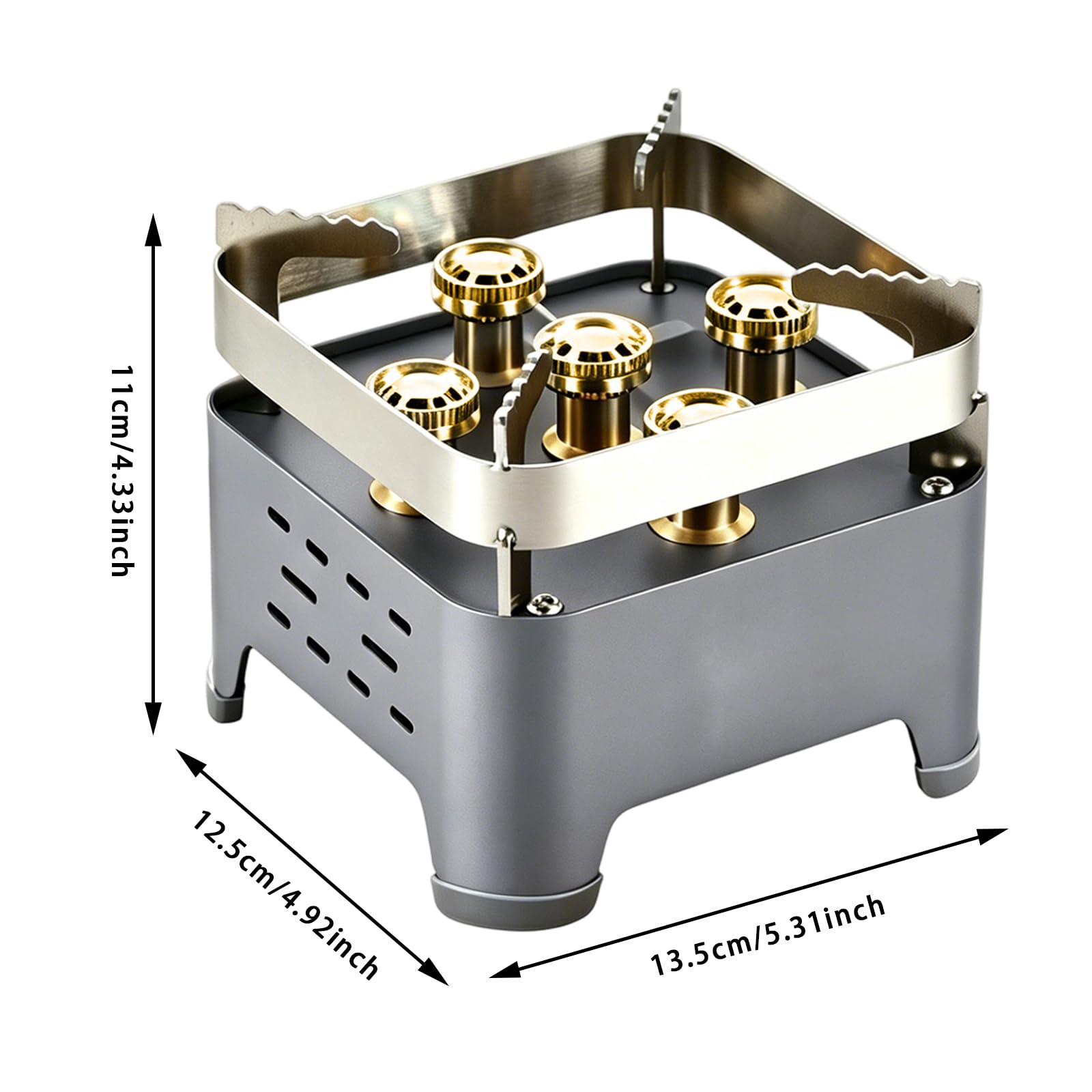 Batterie de cuisine d'extérieur à 5 brûleurs - Réchaud portable - 13,5 x