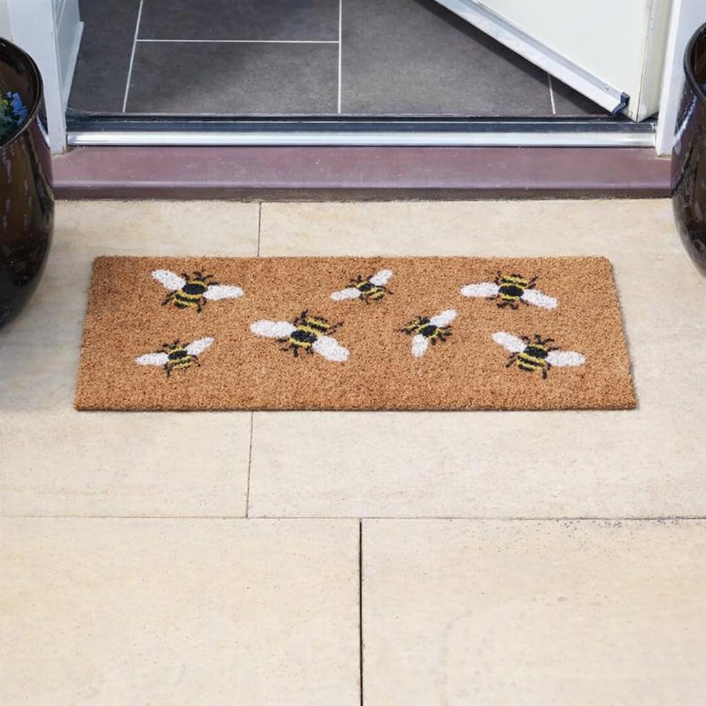 Garden Mile Heavy Duty Non Slip Door Mat Honey Bees Design Indoor & Outdoor Entrance Mat for Home Motorhomes & Caravans Durable Doormat Insert for All Weather Use