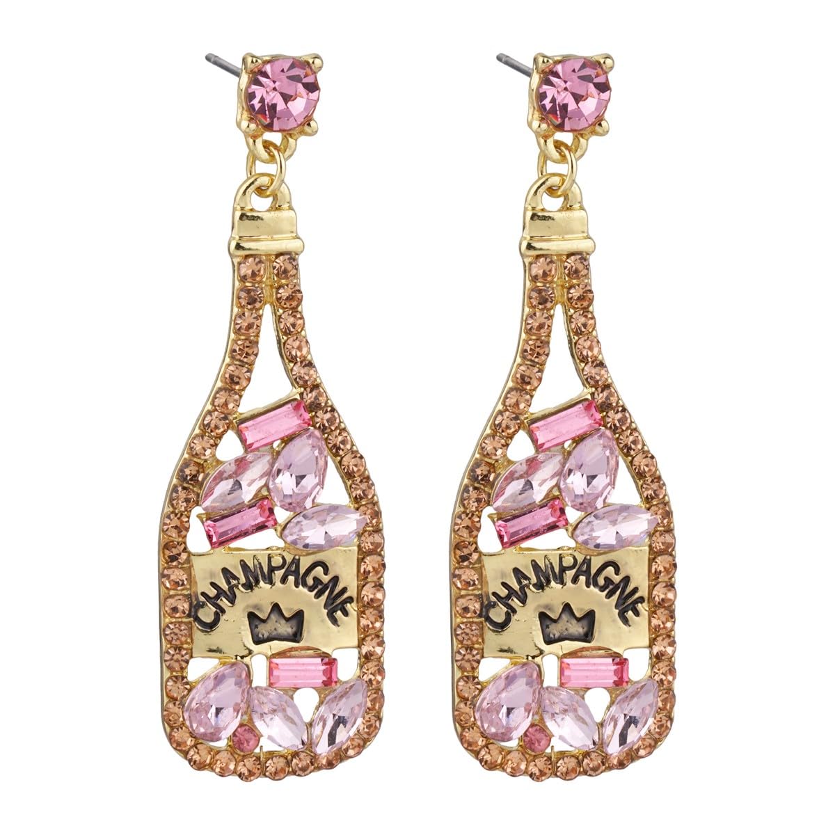 Boucles d'oreilles Champagne Rose 5,1 cm : légères et sans douleur