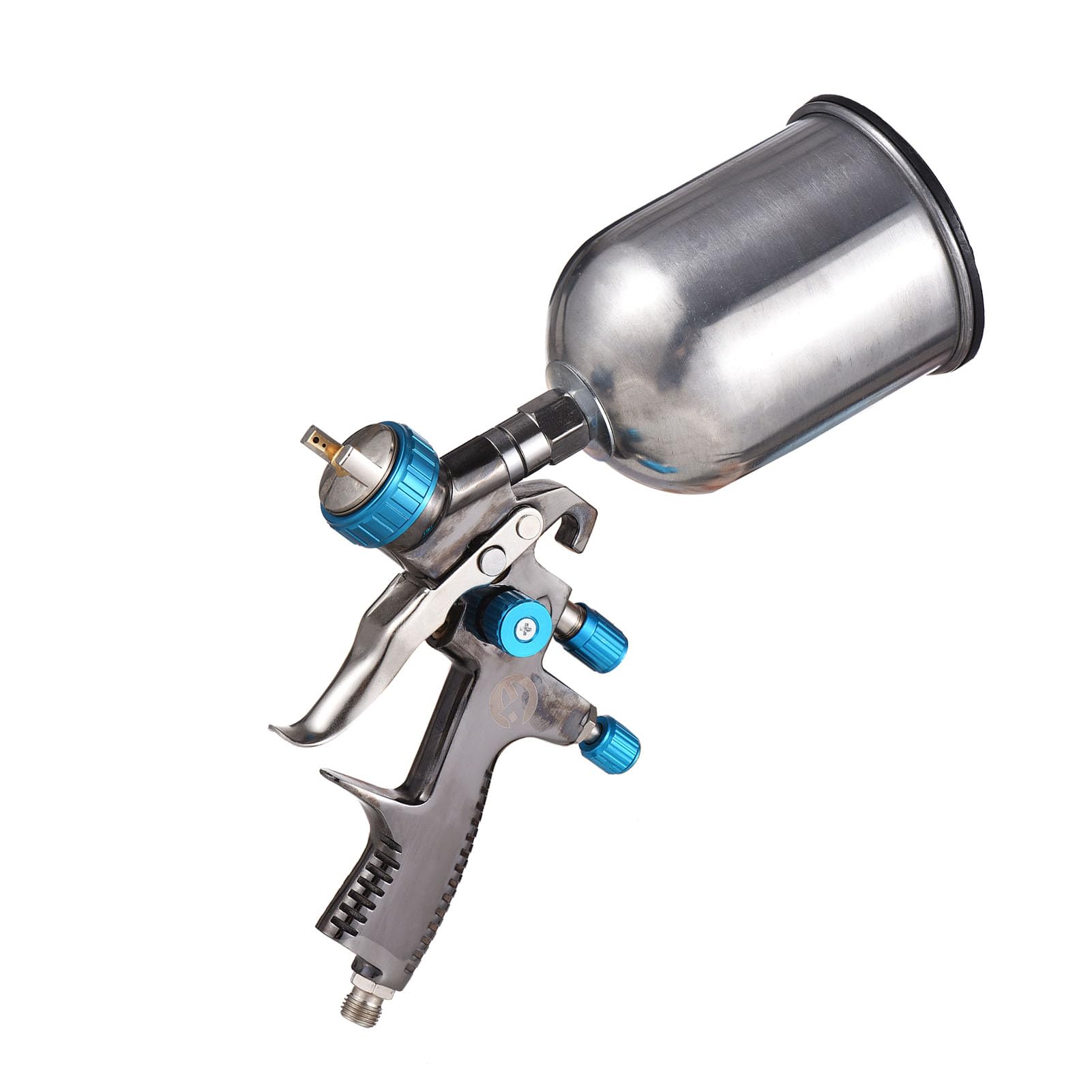 LVLP Pistolet na Sprężone Powietrze Mini Zestaw Pistoletów do Natryskiwania Farby Dysza 1,3 Mm 600 Ml Kubek z Płynem Rozpylacz Farby do Samochodu, Mebli, ściany (BLUE)