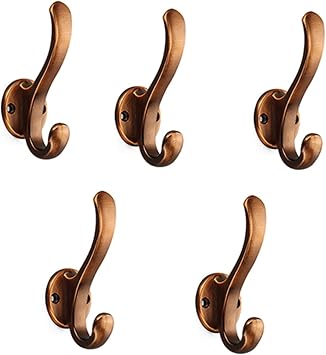 Coat Rack Wall Mounted, Premium Design Rust Free Coat Hanger Wall Hooks, Coat Rack with Hooks, Modern Wall Hooks, for Kitchen Entryway Bathroom Bedroom Color Red Bronze