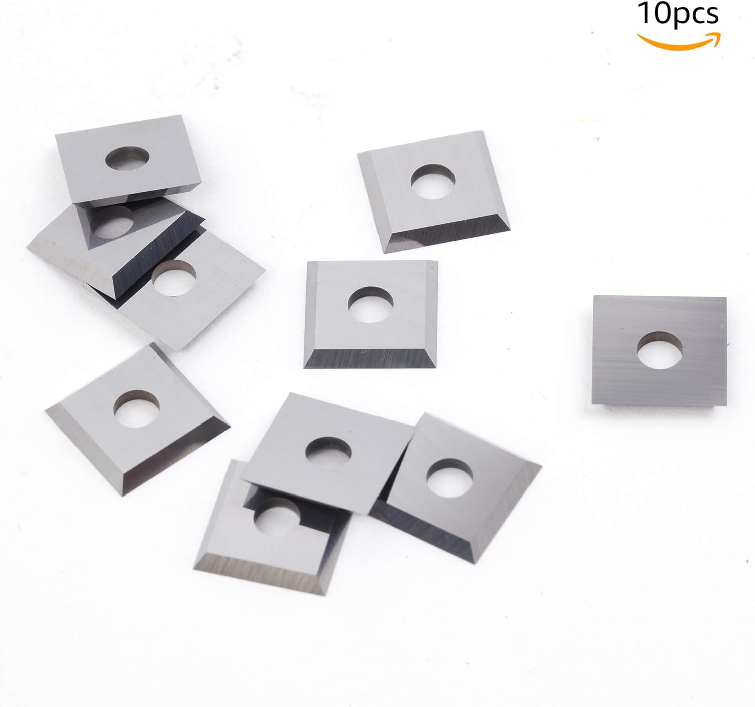 DLtools 12mm Carbide Inserts for Wood- (12mmX12mmX1.5mm)4-Edge Square Straight Carbide Insert Replacement Cutters for Woodworking Lathe Turning Tools,10 pcs