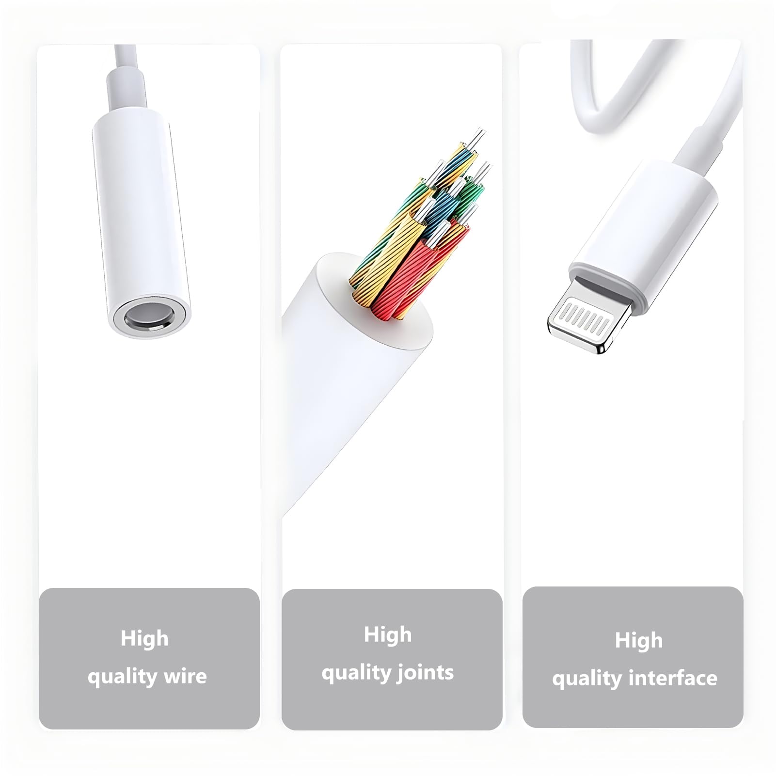 [Apple MFi Certified] 2 Pack Lightning to 3.5mm Aux Audio Adapter, Headphone Jack Converter Dongle for iPhone 14/13/12/X/XR & iPad (Supports All iOS Systems)