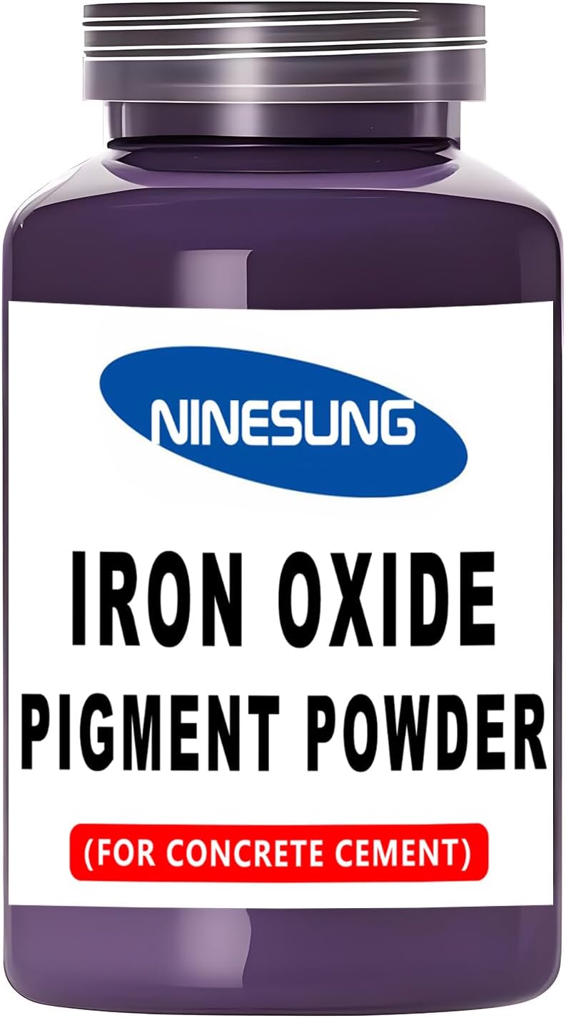 Concrete Color Pigment Powder - Iron Oxide Powder for Cement, Concrete, Mortar, Grout, Stucco, Clay, Lime, Plaster, Paint, DIY Crafts - Non-Fading, Vibrant Long-Lasting Shade (Purple, 8 Ounces)