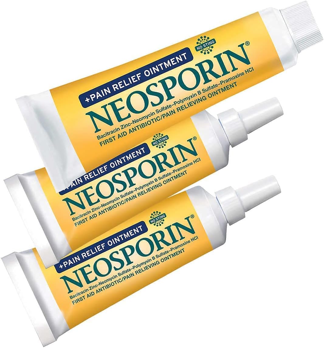 NeosporinPain Relief Ointment First Aid Antibiotic Treatment 3 Pack Value Pack