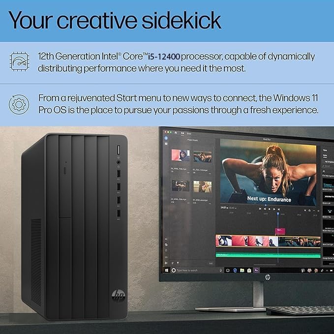 HP Desktop Tower Pro | 13th Intel Core Ultra-Fast CPU (Quad Cores, w/Turbo-Boost 4.5GHz) | 64GB RAM, 2TB Storage | Wi-Fi, Bluetooth | HDMI, USB, VGA, DVD-W, RJ-45| Keyboard & Mouse | Wins 11 Pro