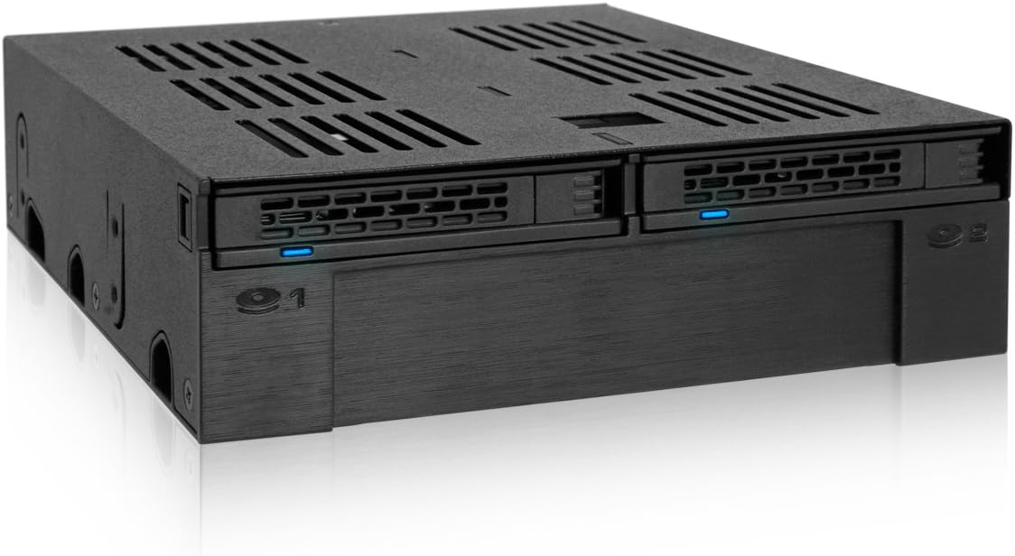 ICY DOCK 2 Bay 2.5 SAS/SATA HDD/SSD Mobile Rack + 3.5" Slot for External 5.25" Bay | ExpressCage MB322SP-B