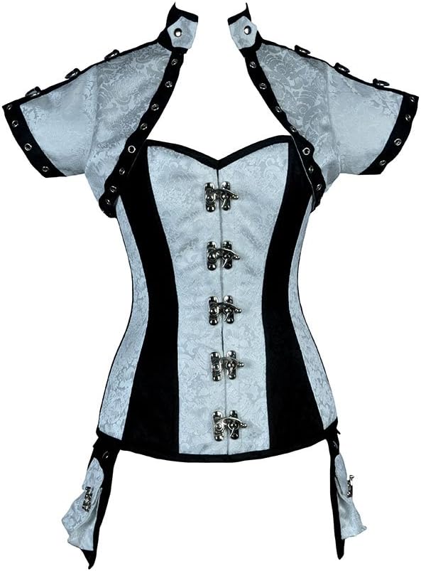 Corset Super Store Women's Black and White Brocade Corset and Jacket