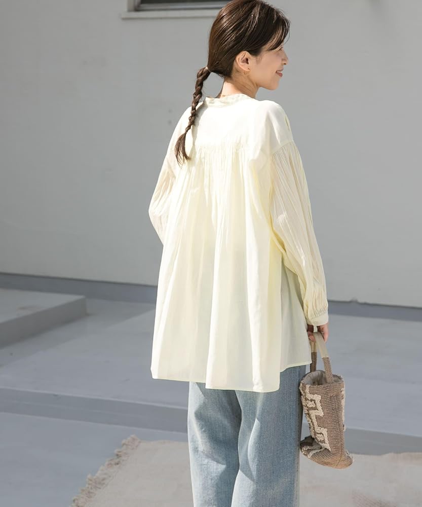 コットンボイルギャザーブラウス 白 アーバンリサーチドアーズ 新品未使用 URBAN RESEARCH DOORS ブラウス シャツ コットンボイルギャザー