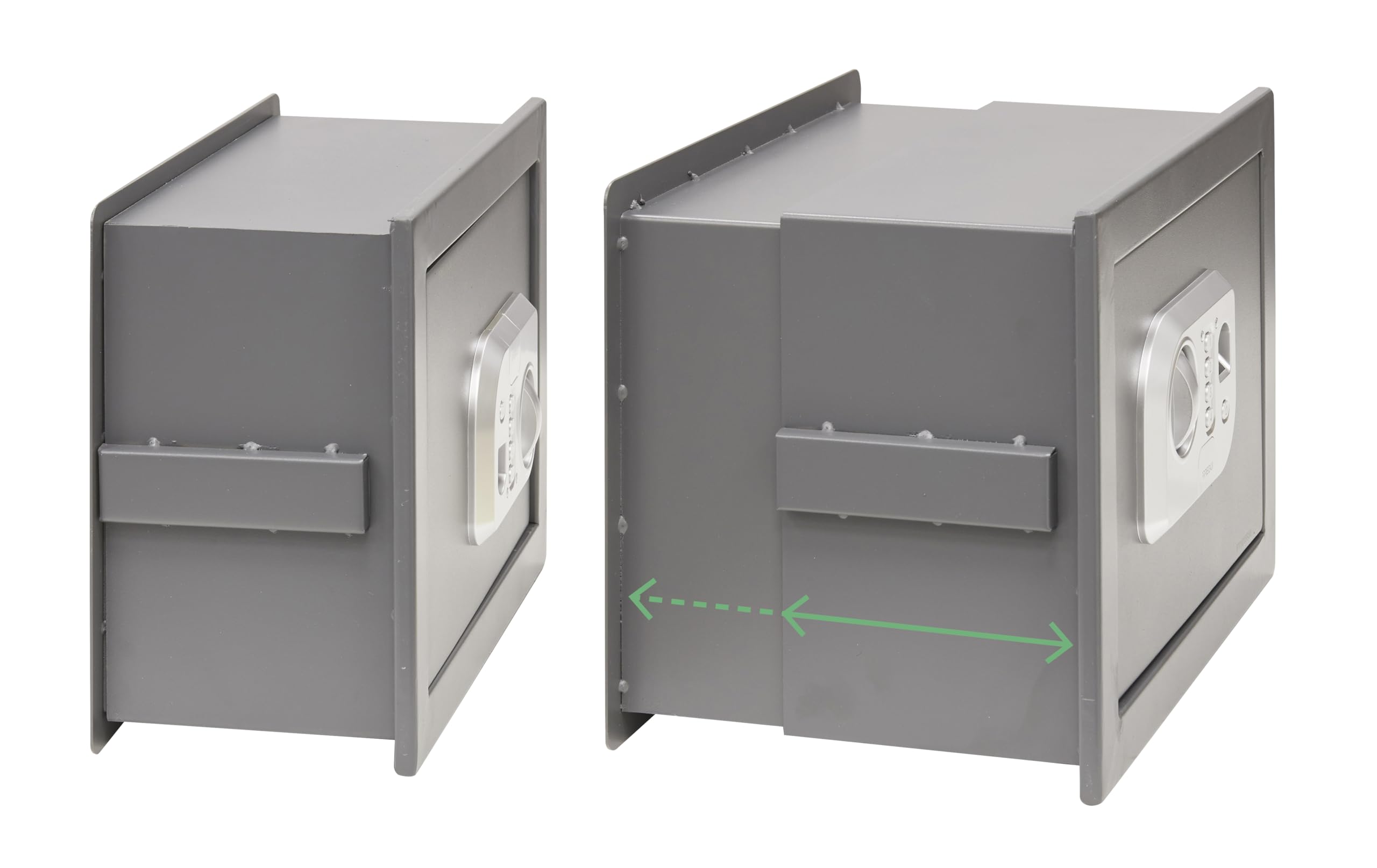 ARREGUI Print 141520 Caja fuerte de empotrar a pared con apertura mediante huella dactilar o con codigo|Caja de seguridad con lector biometrico para casa y hogar|Fundo extensible 26 x 35 x 15/25 cm