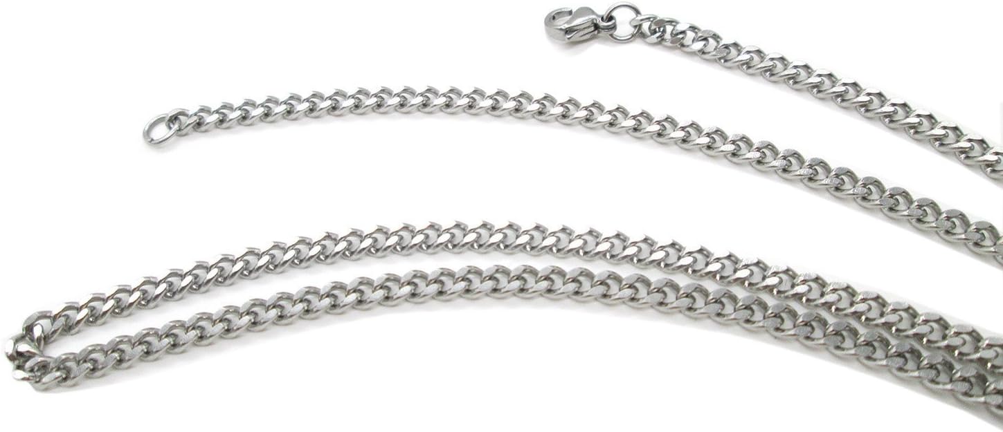 TRUSUPER Jewelry 2mm Titanium Steel Womens Beveled Curb Link Chain Silver Gold Plated Necklace, 18",20",22",24",26",28",30"
