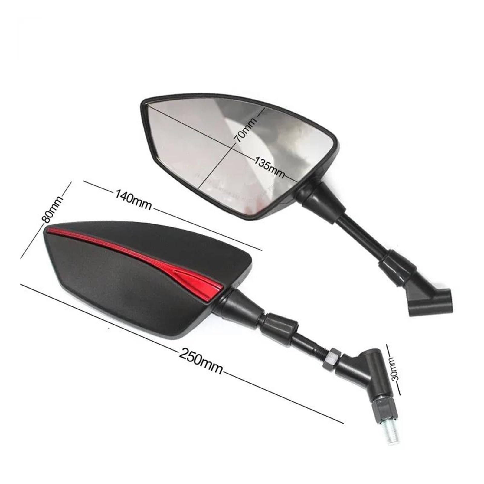 Rétroviseurs Arrière Gauche Et Droit Pour Yamaha Tricity 125, 155, 300, Filetage Strom(Black)